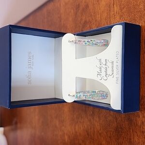 Sofia James multicolored Swarovski crystal hoop earrings